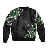 Traditional Art Hawaiian Kakau Tattoos Bomber Jacket Green Color - Polynesian Pride