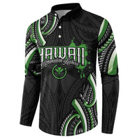 Traditional Art Hawaiian Kakau Tattoos Button Sweatshirt Green Color LT03 - Polynesian Pride