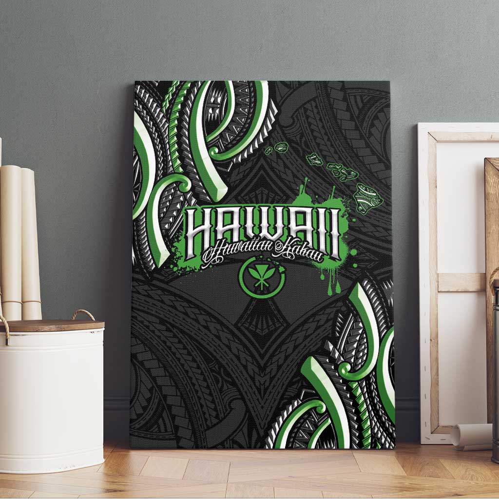 Traditional Art Hawaiian Kakau Tattoos Canvas Wall Art Green Color LT03 - Polynesian Pride