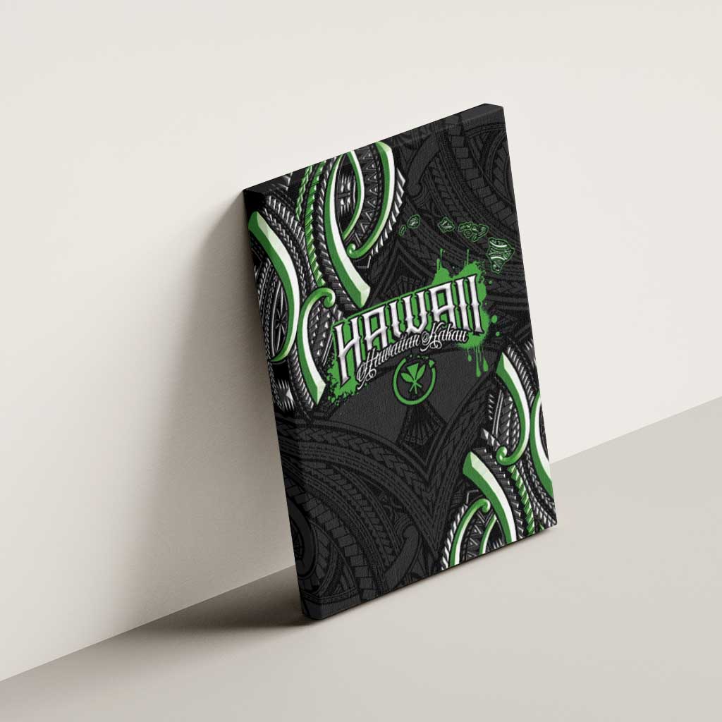 Traditional Art Hawaiian Kakau Tattoos Canvas Wall Art Green Color LT03 - Polynesian Pride