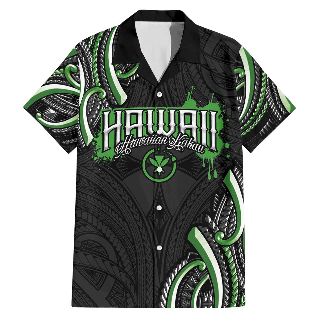 Traditional Art Hawaiian Kakau Tattoos Family Matching Mermaid Dress and Hawaiian Shirt Green Color - Polynesian Pride