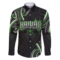 Traditional Art Hawaiian Kakau Tattoos Family Matching Puletasi and Hawaiian Shirt Green Color - Polynesian Pride