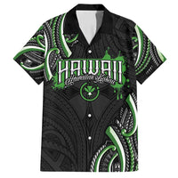 Traditional Art Hawaiian Kakau Tattoos Family Matching Summer Maxi Dress and Hawaiian Shirt Green Color - Polynesian Pride
