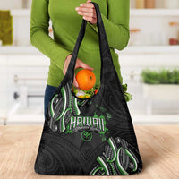 Traditional Art Hawaiian Kakau Tattoos Grocery Bag Green Color LT03 - Polynesian Pride