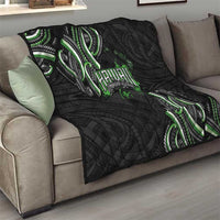 Traditional Art Hawaiian Kakau Tattoos Quilt Green Color - Polynesian Pride