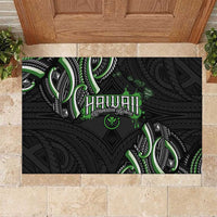 Traditional Art Hawaiian Kakau Tattoos Rubber Doormat Green Color LT03 Green - Polynesian Pride