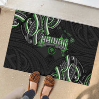 Traditional Art Hawaiian Kakau Tattoos Rubber Doormat Green Color LT03 - Polynesian Pride
