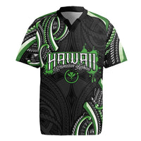 Traditional Art Hawaiian Kakau Tattoos Rugby Jersey Green Color LT03 Green - Polynesian Pride