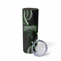 Traditional Art Hawaiian Kakau Tattoos Skinny Tumbler Green Color - Polynesian Pride