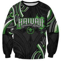 Traditional Art Hawaiian Kakau Tattoos Sweatshirt Green Color LT03 Unisex Green - Polynesian Pride