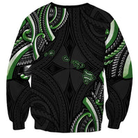 Traditional Art Hawaiian Kakau Tattoos Sweatshirt Green Color LT03 - Polynesian Pride