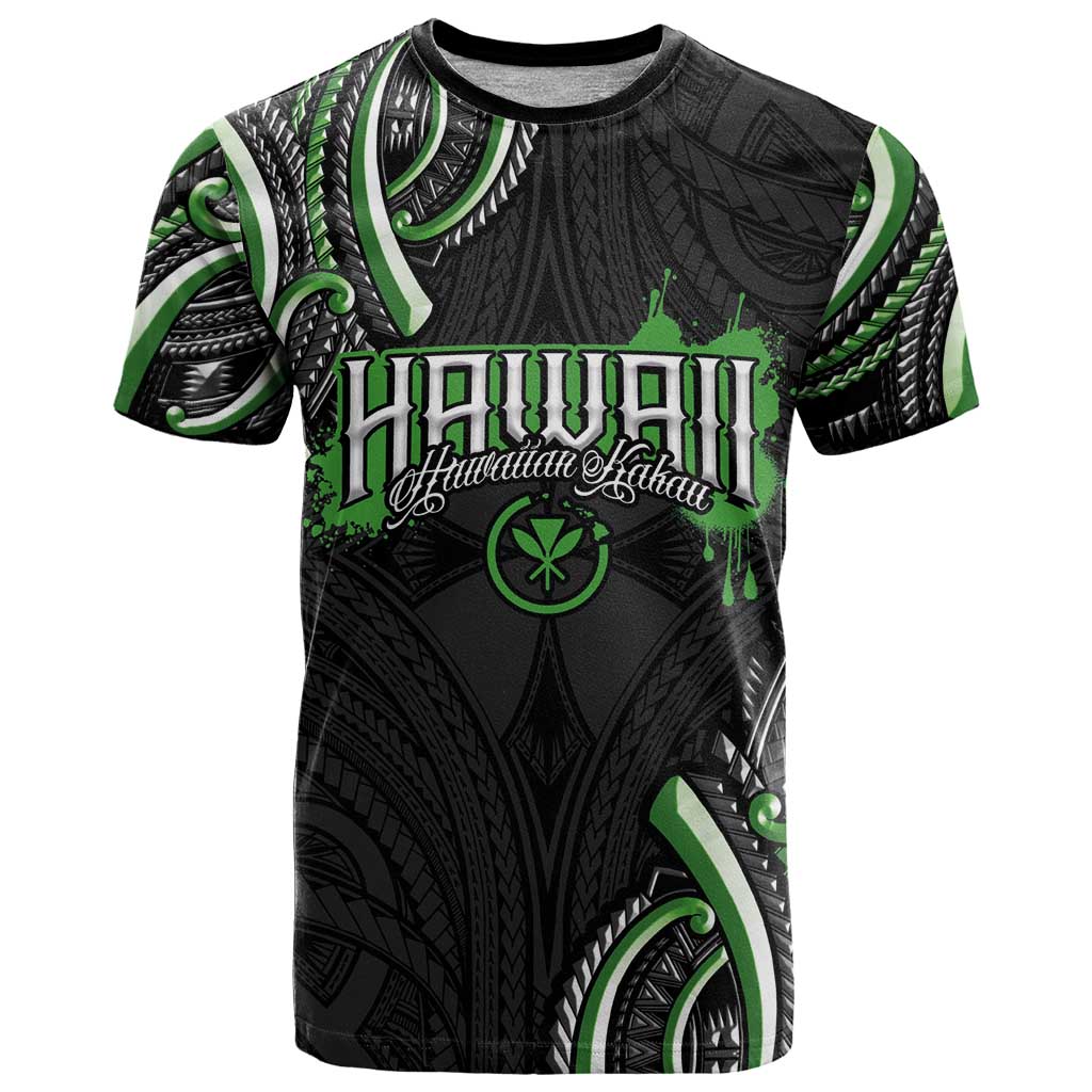 Traditional Art Hawaiian Kakau Tattoos T Shirt Green Color - Polynesian Pride