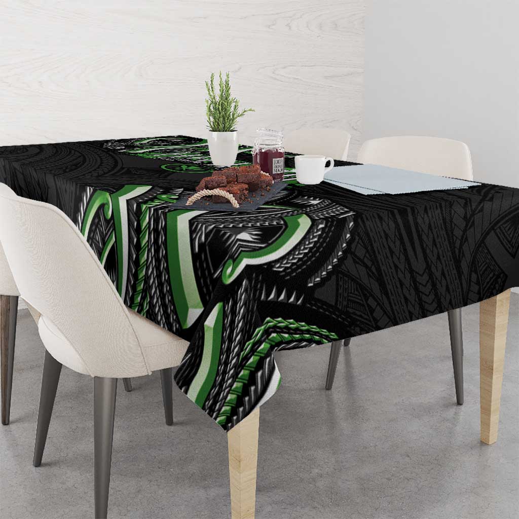 Traditional Art Hawaiian Kakau Tattoos Tablecloth Green Color LT03 - Polynesian Pride