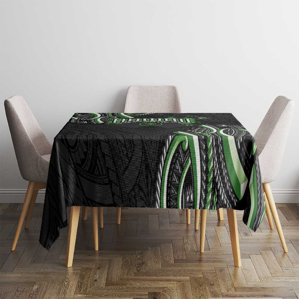 Traditional Art Hawaiian Kakau Tattoos Tablecloth Green Color LT03 - Polynesian Pride