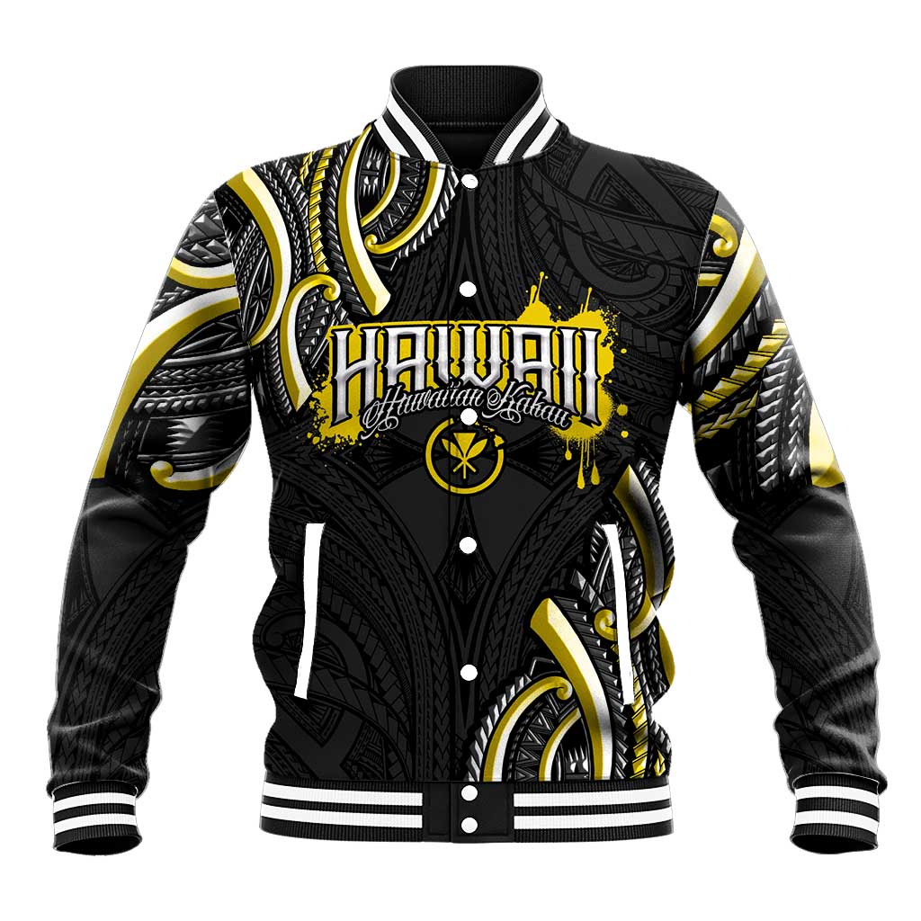 Traditional Art Hawaiian Kakau Tattoos Baseball Jacket Yellow Color LT03 Unisex Yellow - Polynesian Pride