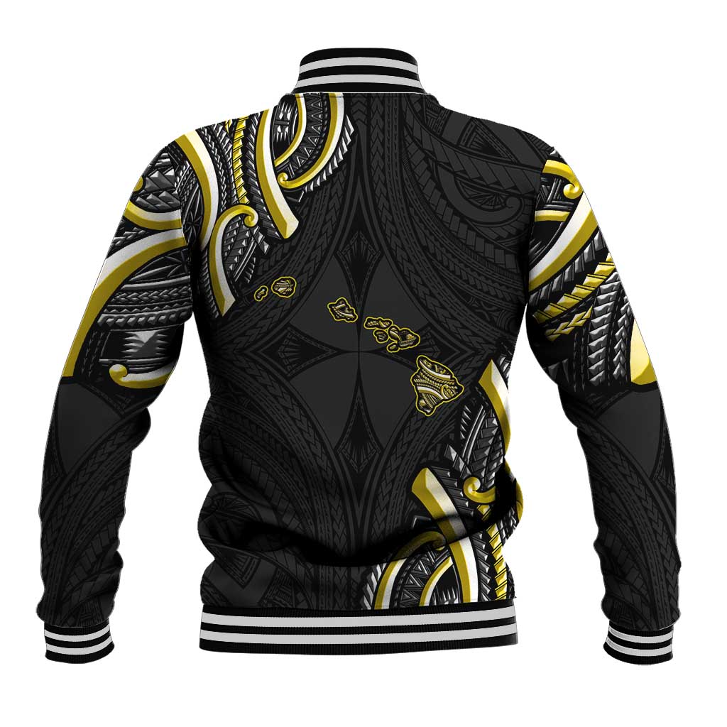 Traditional Art Hawaiian Kakau Tattoos Baseball Jacket Yellow Color LT03 - Polynesian Pride
