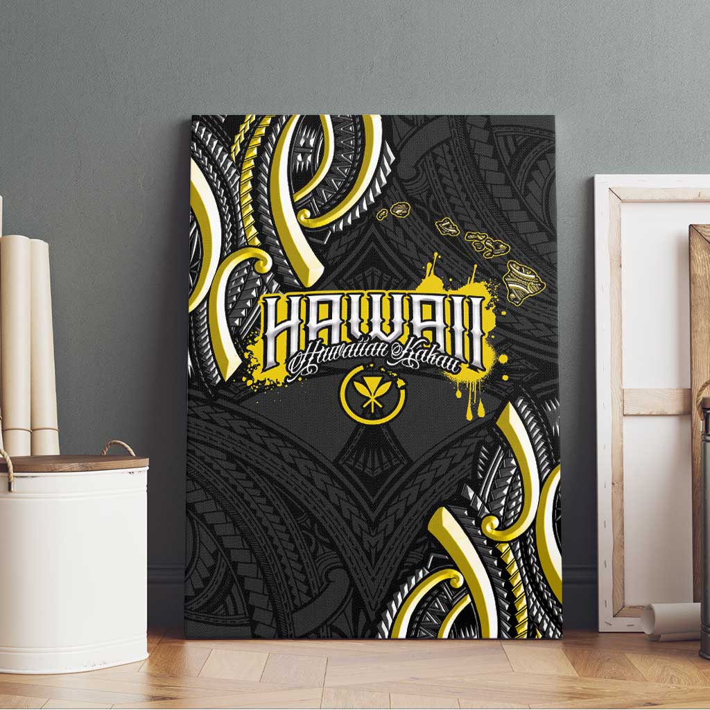 Traditional Art Hawaiian Kakau Tattoos Canvas Wall Art Yellow Color LT03 - Polynesian Pride