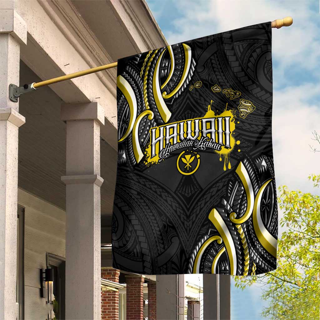 Traditional Art Hawaiian Kakau Tattoos Garden Flag Yellow Color - Polynesian Pride