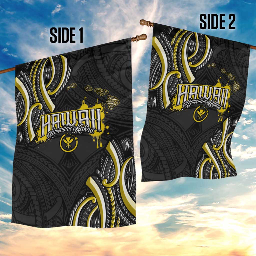 Traditional Art Hawaiian Kakau Tattoos Garden Flag Yellow Color - Polynesian Pride