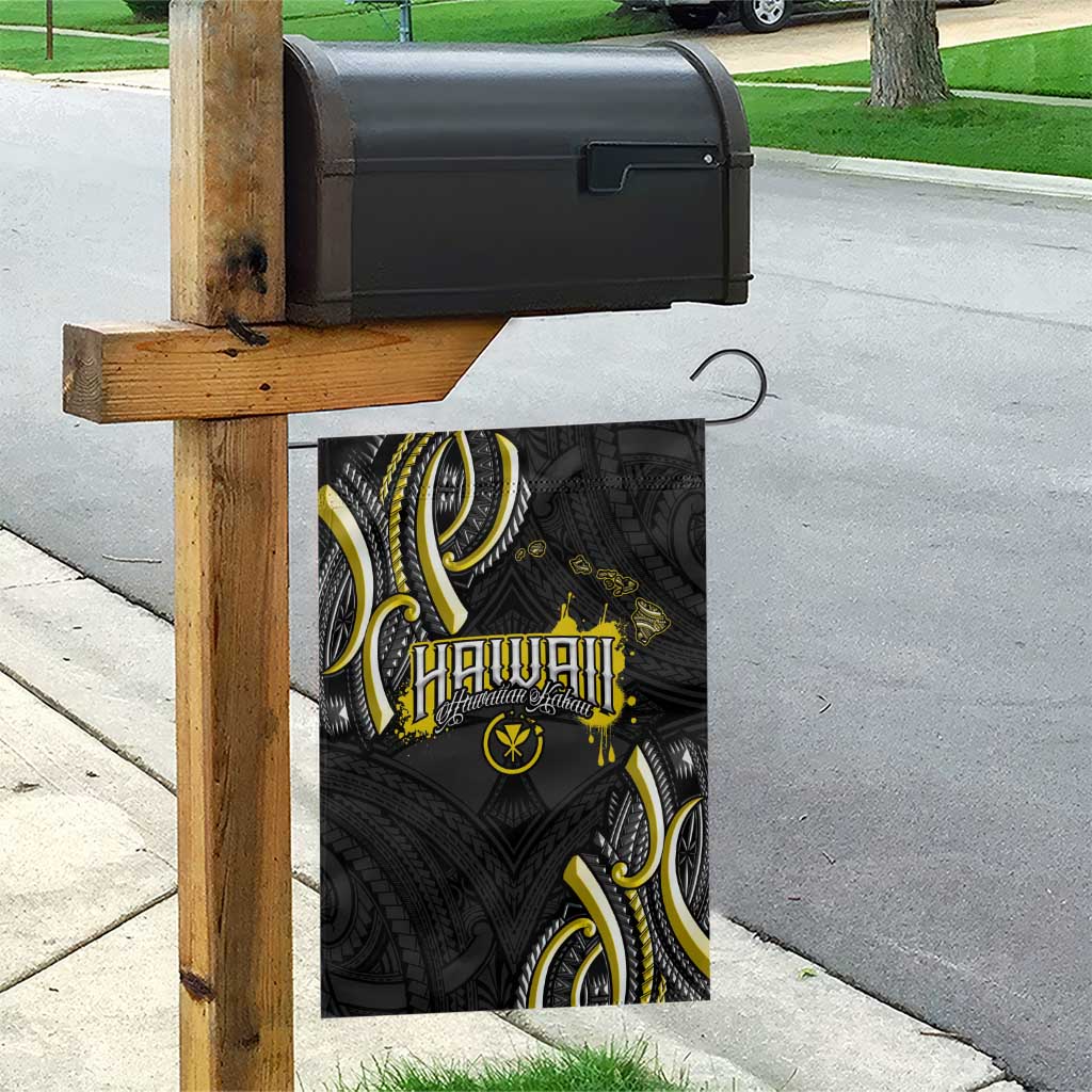 Traditional Art Hawaiian Kakau Tattoos Garden Flag Yellow Color - Polynesian Pride