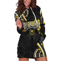 Traditional Art Hawaiian Kakau Tattoos Hoodie Dress Yellow Color - Polynesian Pride