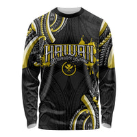 Traditional Art Hawaiian Kakau Tattoos Long Sleeve Shirt Yellow Color LT03 Unisex Yellow - Polynesian Pride