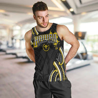 Traditional Art Hawaiian Kakau Tattoos Men Tank Top Yellow Color LT03 Yellow - Polynesian Pride