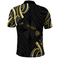 Traditional Art Hawaiian Kakau Tattoos Polo Shirt Yellow Color - Polynesian Pride