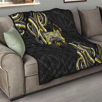 Traditional Art Hawaiian Kakau Tattoos Quilt Yellow Color - Polynesian Pride