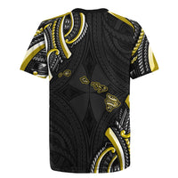 Traditional Art Hawaiian Kakau Tattoos Rugby Jersey Yellow Color LT03 - Polynesian Pride