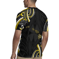 Traditional Art Hawaiian Kakau Tattoos Rugby Jersey Yellow Color LT03 - Polynesian Pride