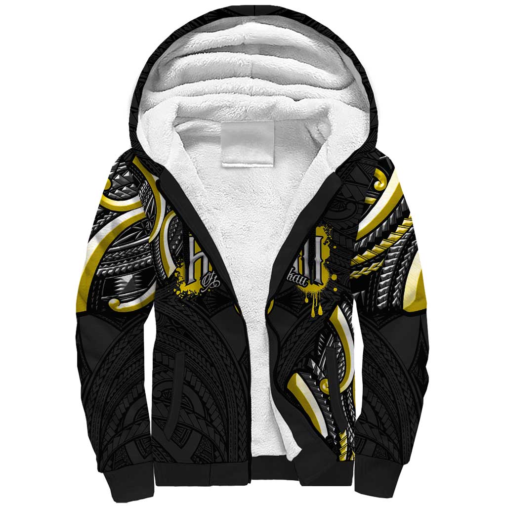 Traditional Art Hawaiian Kakau Tattoos Sherpa Hoodie Yellow Color LT03 Unisex Yellow - Polynesian Pride
