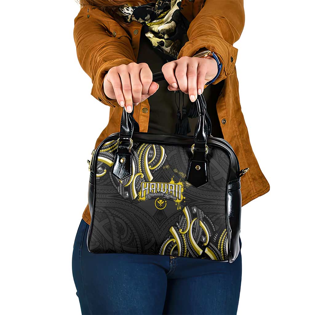 Traditional Art Hawaiian Kakau Tattoos Shoulder Handbag Yellow Color - Polynesian Pride