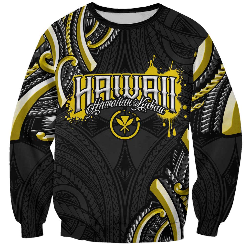 Traditional Art Hawaiian Kakau Tattoos Sweatshirt Yellow Color LT03 Unisex Yellow - Polynesian Pride
