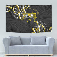 Traditional Art Hawaiian Kakau Tattoos Tapestry Yellow Color - Polynesian Pride