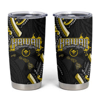 Traditional Art Hawaiian Kakau Tattoos Tumbler Cup Yellow Color - Polynesian Pride