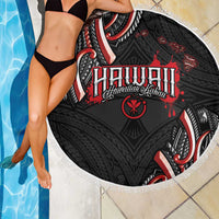 Traditional Art Hawaiian Kakau Tattoos Beach Blanket Red Color LT03 - Polynesian Pride