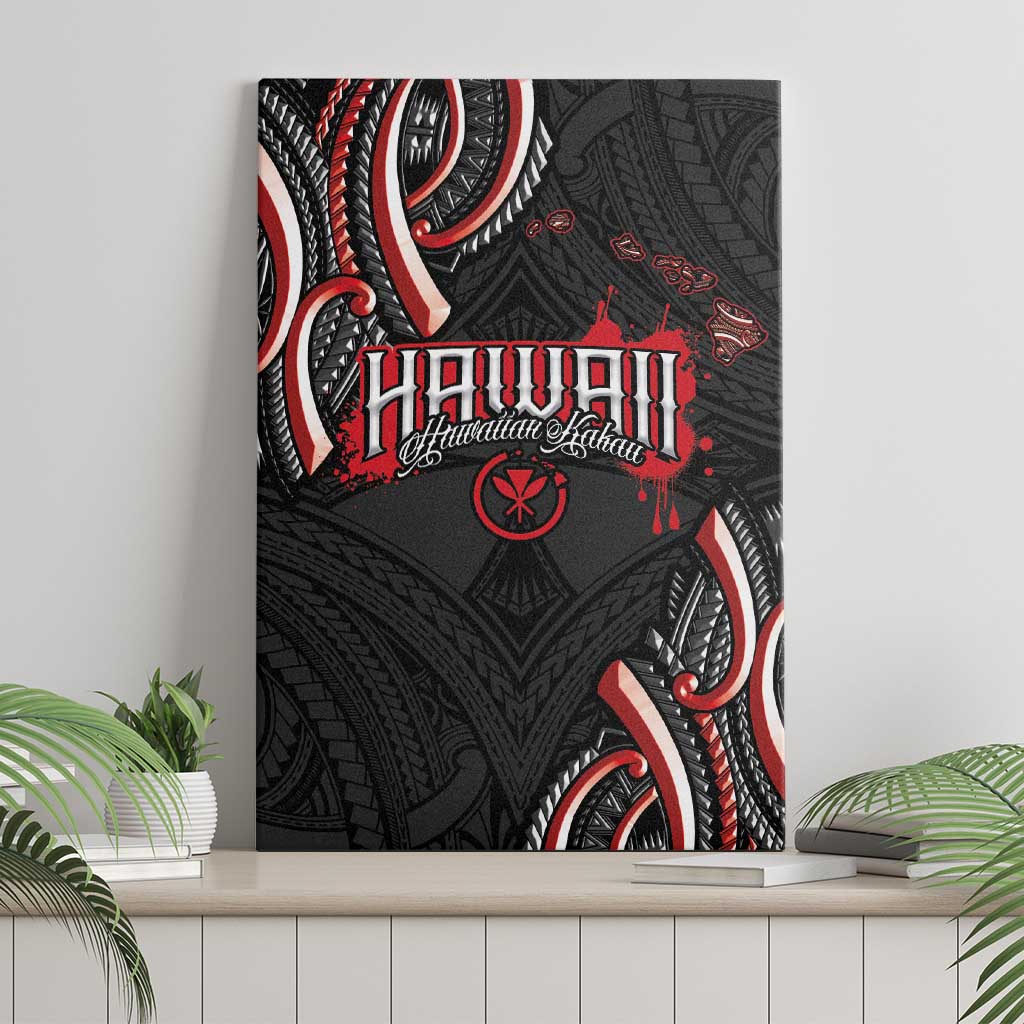 Traditional Art Hawaiian Kakau Tattoos Canvas Wall Art Red Color LT03 - Polynesian Pride