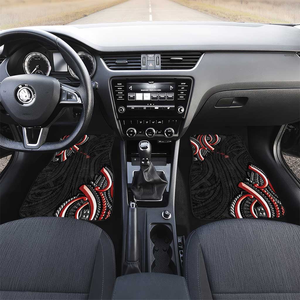 Traditional Art Hawaiian Kakau Tattoos Car Mats Red Color - Polynesian Pride