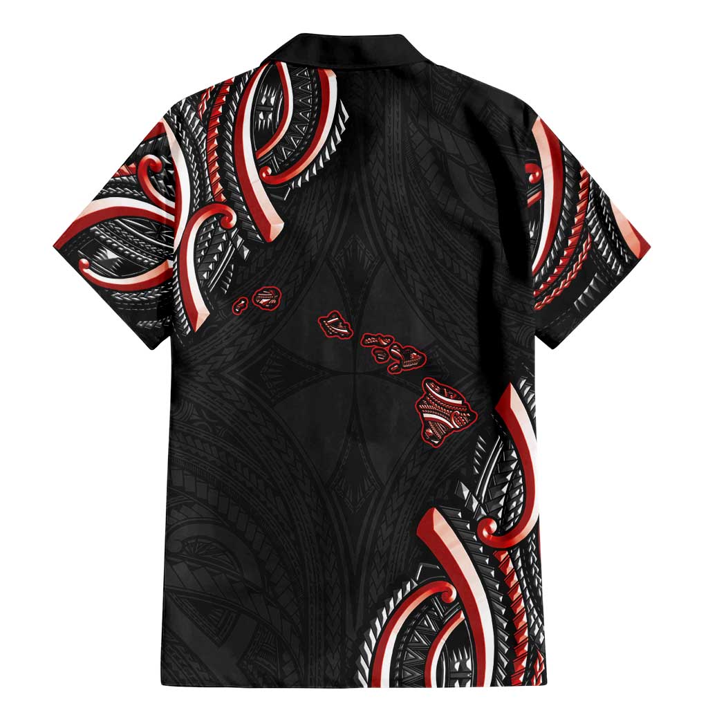 Traditional Art Hawaiian Kakau Tattoos Family Matching Mermaid Dress and Hawaiian Shirt Red Color - Polynesian Pride