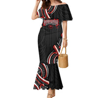Traditional Art Hawaiian Kakau Tattoos Family Matching Mermaid Dress and Hawaiian Shirt Red Color - Polynesian Pride