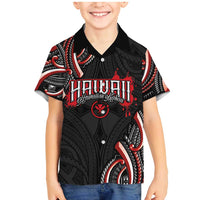Traditional Art Hawaiian Kakau Tattoos Family Matching Mermaid Dress and Hawaiian Shirt Red Color - Polynesian Pride