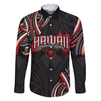 Traditional Art Hawaiian Kakau Tattoos Family Matching Puletasi and Hawaiian Shirt Red Color - Polynesian Pride