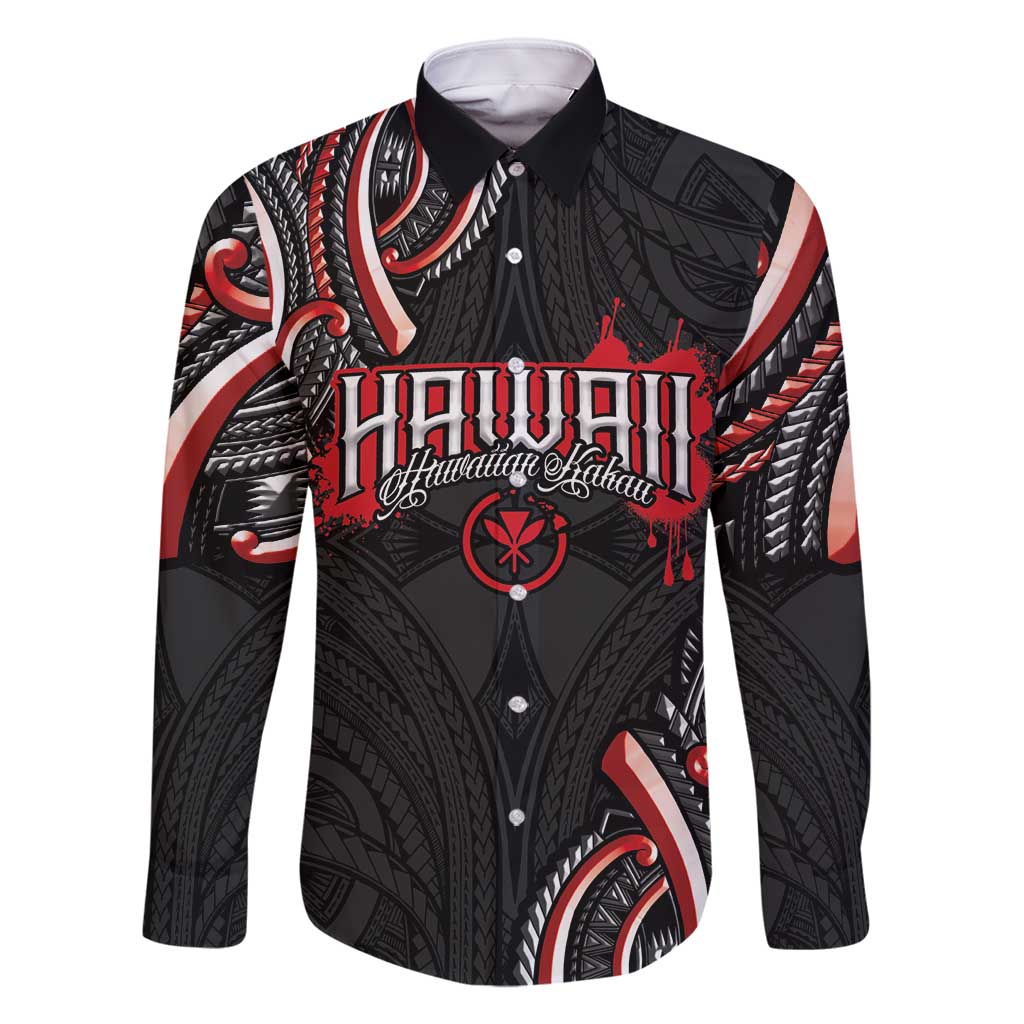 Traditional Art Hawaiian Kakau Tattoos Family Matching Tank Maxi Dress and Hawaiian Shirt Red Color - Polynesian Pride