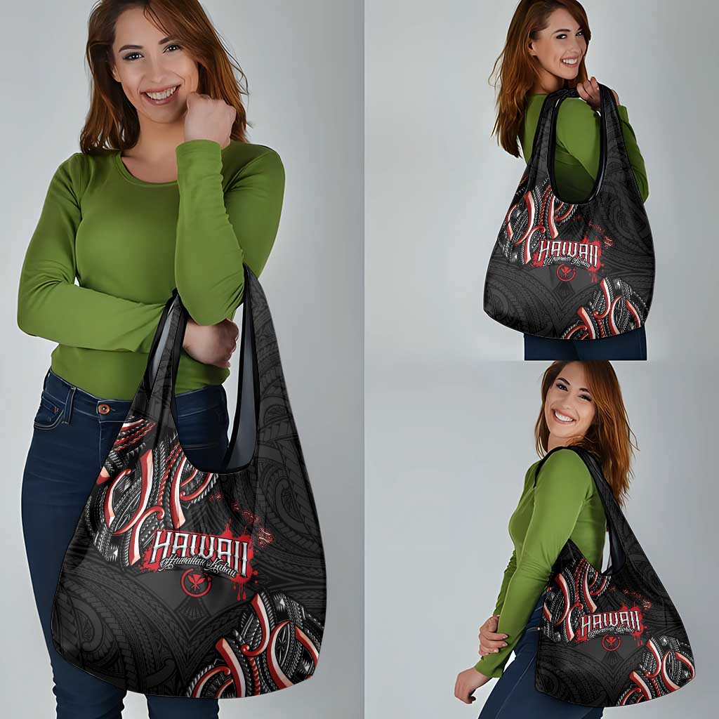 Traditional Art Hawaiian Kakau Tattoos Grocery Bag Red Color LT03 - Polynesian Pride