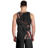 Traditional Art Hawaiian Kakau Tattoos Men Tank Top Red Color LT03 - Polynesian Pride