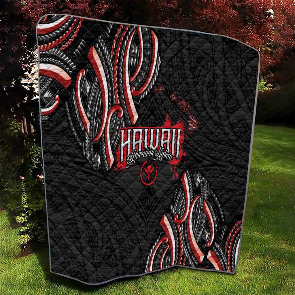 Traditional Art Hawaiian Kakau Tattoos Quilt Red Color - Polynesian Pride