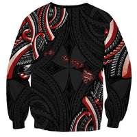 Traditional Art Hawaiian Kakau Tattoos Sweatshirt Red Color LT03 - Polynesian Pride