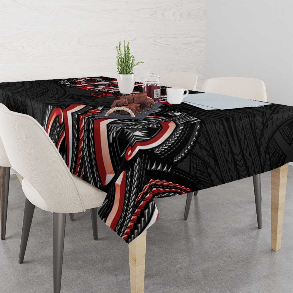 Traditional Art Hawaiian Kakau Tattoos Tablecloth Red Color LT03 - Polynesian Pride