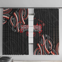 Traditional Art Hawaiian Kakau Tattoos Window Curtain Red Color - Polynesian Pride